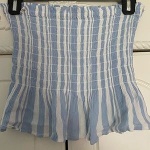 american eagle blue and white stripped tube top